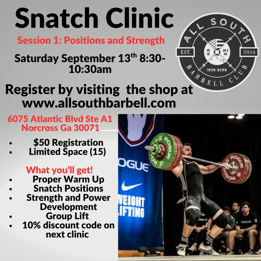 Snatch Clinic - Session 1 Saturday September 13th.